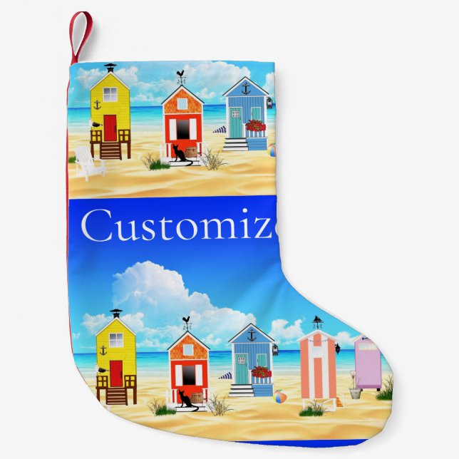 Niedliche Tiny Beach Shacks Thunder_Cove Kleiner Weihnachtsstrumpf (Vorderseite)