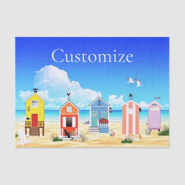 Niedliche Tiny Beach Shacks Thunder_Cove Seidenpapier (Vorderseite)
