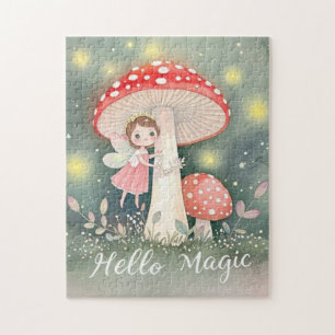 Niedliche Tiny Fee auf der Pilzdecke Puzzle