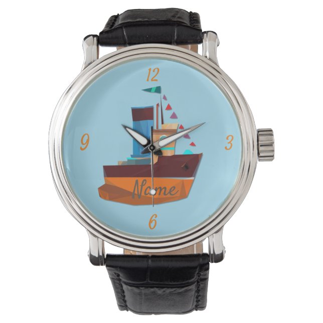 Niedliche Tiny Tugboat Thunder Cove Armbanduhr (Vorderseite)