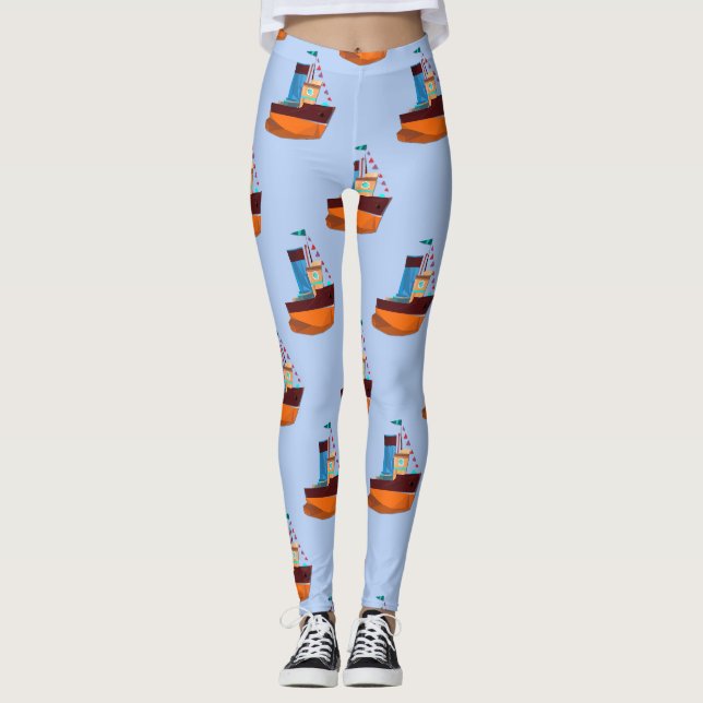 Niedliche Tiny Tugboat Thunder Cove  Leggings (Vorderseite)