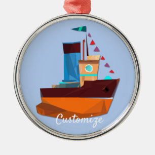 Niedliche Tiny Tugboat Thunder Cove Ornament Aus Metall