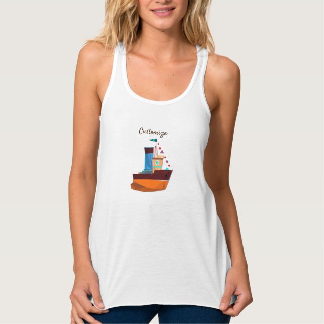 Niedliche Tiny Tugboat Thunder Cove Tank Top (Vorderseite)