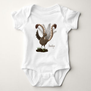 Niedliche tolle lyrebird Cartoon Illustration Baby Strampler