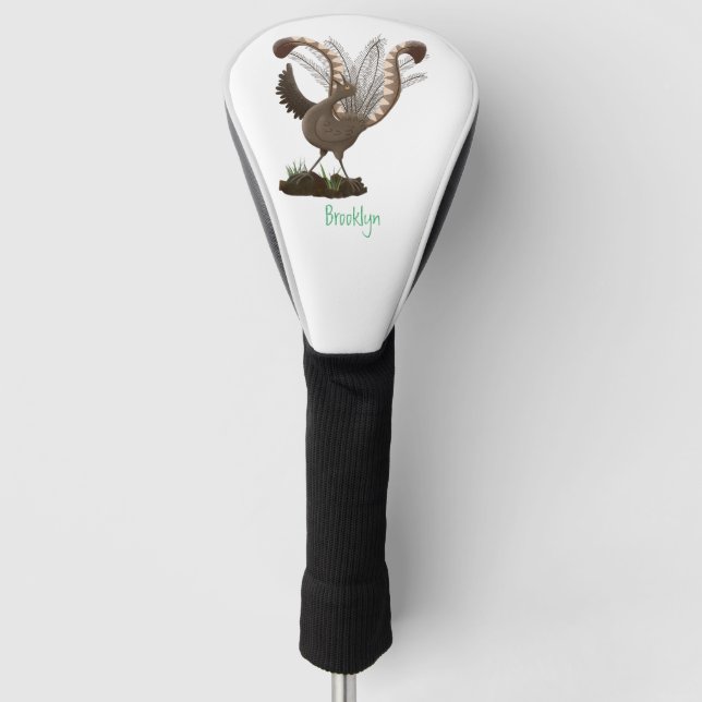 Niedliche tolle lyrebird Cartoon Illustration Golf Headcover (Vorderseite)