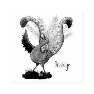 Niedliche tolle lyrebird Cartoon Illustration Gummistempel