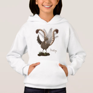 Niedliche tolle lyrebird Cartoon Illustration Hoodie
