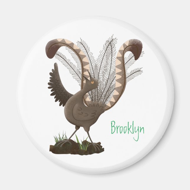 Niedliche tolle lyrebird Cartoon Illustration Magnet (Vorne)