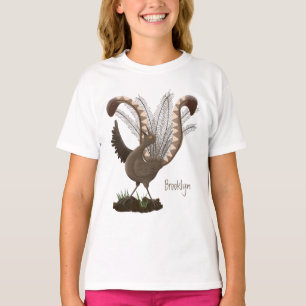 Niedliche tolle lyrebird Cartoon Illustration T-Shirt