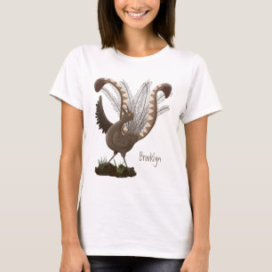 Niedliche tolle lyrebird Cartoon Illustration T-Shirt