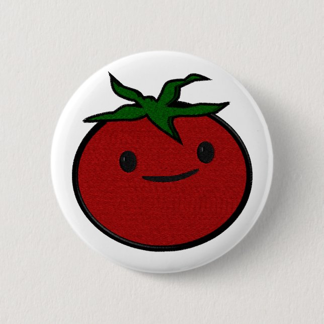 Niedliche Tomatenstickerei Button (Vorderseite)