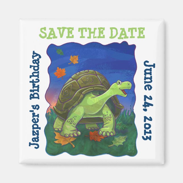 Niedliche Tortoise Save the Date Magnet (Vorne)