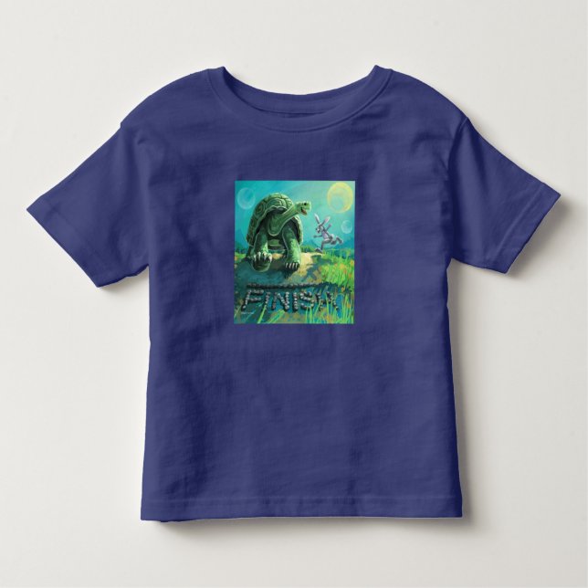 Niedliche Tortoise und Hare Art Kleinkind T-shirt (Vorderseite)