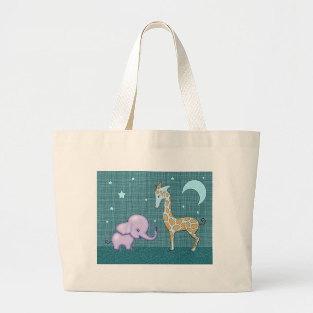 Niedliche Tote Tasche mit Elephant und Giraffe (Vorne)