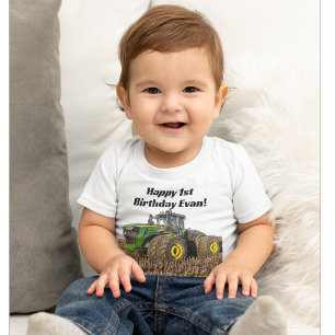 Niedliche Traktorenanlage 1. Geburtstag Party Baby T-shirt
