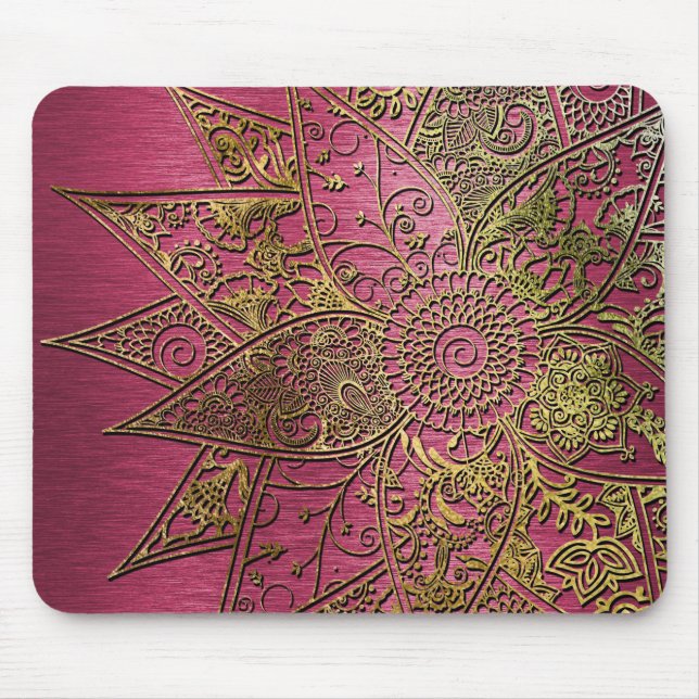 Niedliche trendige Blume handgezeichnetes Design Mousepad (Vorne)