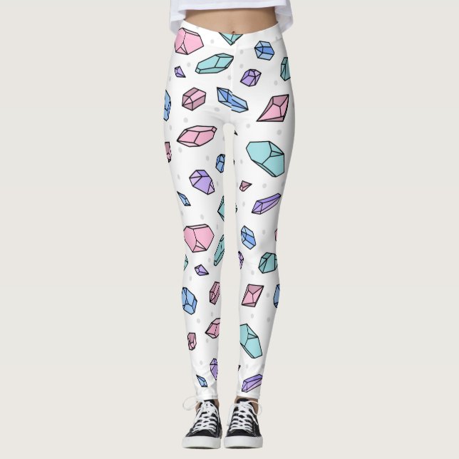 Niedliche, trendige Edelsteine Gemstones krystales Leggings (Vorderseite)