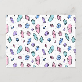 Niedliche, trendige Edelsteine Gemstones krystales Postkarte