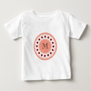 Niedliche trendige, gürtelchische Ladybugs-Monogra Baby T-shirt