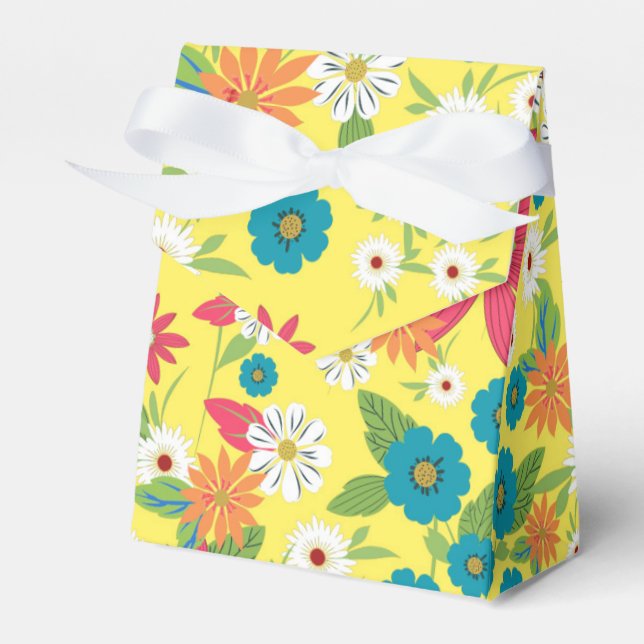 Niedliche trendige, gürtelweiche Farben Blumenmust Geschenkschachtel (Vorderseite)