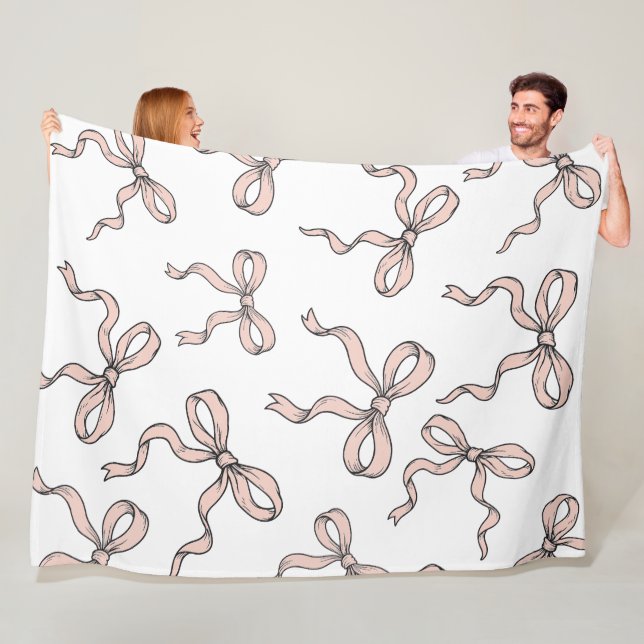 Niedliche, trendige rosafarbene Bogen in schwarz Fleecedecke (Beispiel)