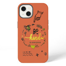 Niedliche Trendy Doodles Black Gold Bee Orange