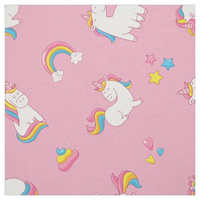 Niedliche TRENDY Magical Unicorn Pastellfarbe Rosa Stoff (Muster)