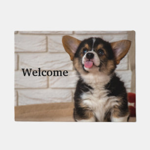 Niedliche Tri color Pembroke Welsh Corgi Welppy Do Fußmatte