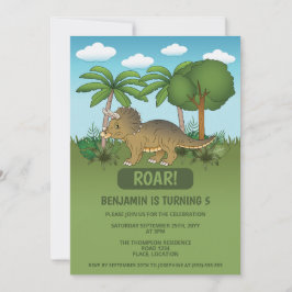 Niedliche Triceratops Dinosaurier Tropical Kid's G Einladung