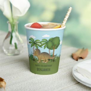 Niedliche Triceratops Dinosaurier Tropical Kid's G Pappbecher