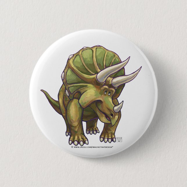Niedliche Triceratops Kunst Geschenke und Zubehör Button (Vorderseite)