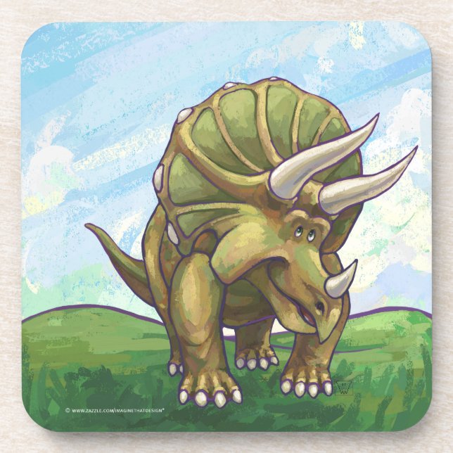 Niedliche Triceratops Kunst Geschenke und Zubehör Getränkeuntersetzer (Vorderseite)