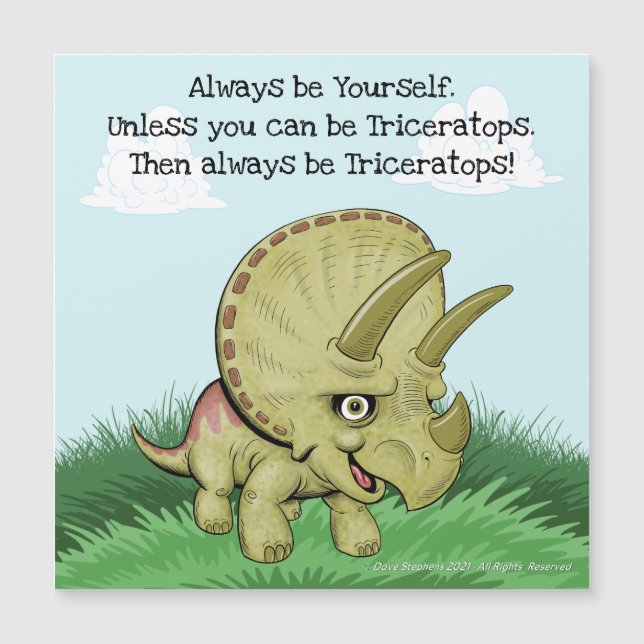 Niedliche Triceratops Magnetkarte (Vorderseite)