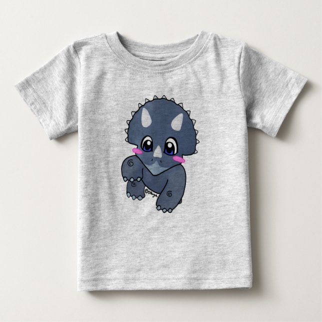 Niedliche Tricerops Baby T-shirt (Vorderseite)