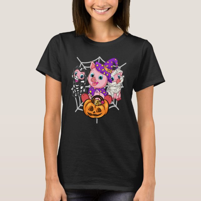 Niedliche Trick- oder Treatmannschaft Little Hallo T-Shirt (Vorderseite)