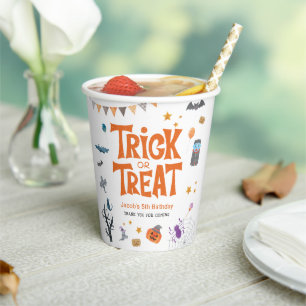 Niedliche Trick- oder Treatursfeier 5. Geburtstags Pappbecher