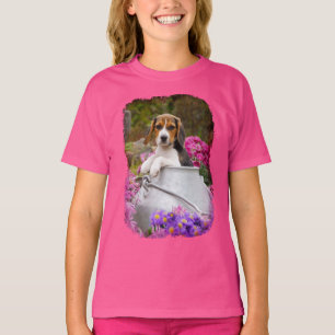 Niedliche Tricolor Beagle-Hundewelpen-Milchkanne - T-Shirt