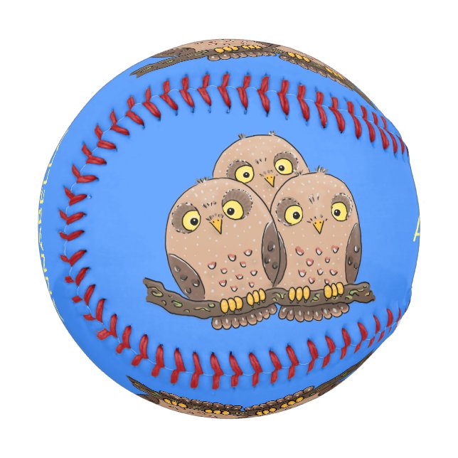 Niedliche Trio-Cartoon-Abbildung Baseball (Vorderseite Links)