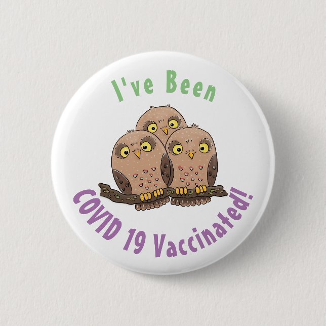 Niedliche Trio-Cartoon-Abbildung Button (Vorderseite)