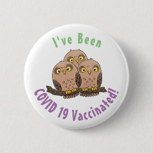 Niedliche Trio-Cartoon-Abbildung Button