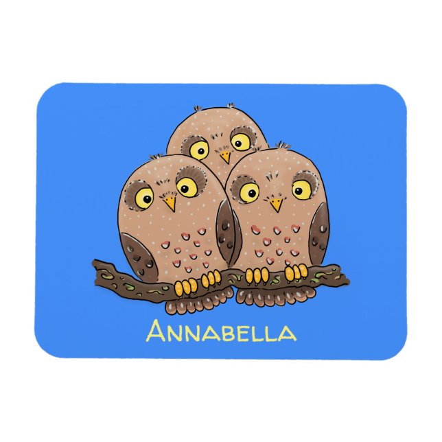 Niedliche Trio-Cartoon-Abbildung Magnet (Horizontal)