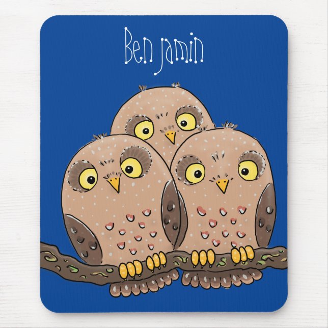 Niedliche Trio-Cartoon-Abbildung Mousepad (Vorne)