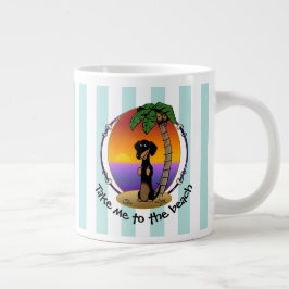 Niedliche Tropical Island Beach Dackel (schwarz &  Jumbo-Tasse