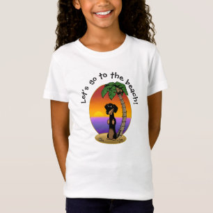 Niedliche Tropical Island Beach Dackel (schwarz & T-Shirt