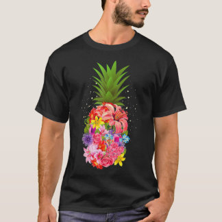 Niedliche tropische Ananas-Blume Aloha Hawaii-Gesc T-Shirt