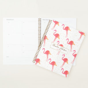Niedliche tropische Aquarellfarben Flamingo Gold G Planer