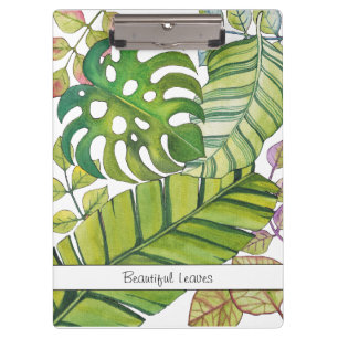 Niedliche tropische Blätter in Aquarellen Klemmbrett