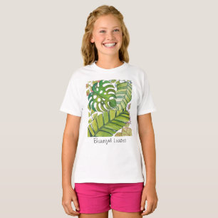 Niedliche tropische Blätter in Aquarellen T-Shirt