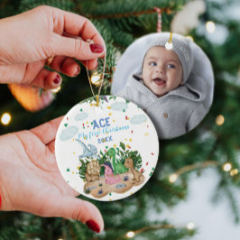 Niedliche tropische Dinosaurier Baby Erste 1. Weih Keramik Ornament