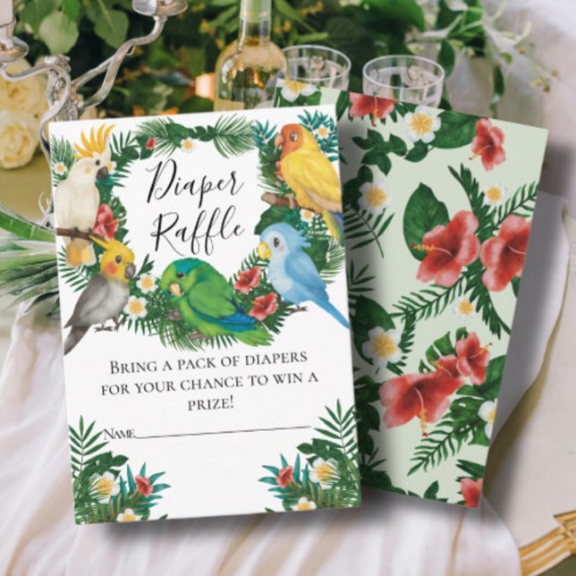 Niedliche tropische exotische Babyparrots Windelwi Begleitkarte (Von Creator hochgeladen)